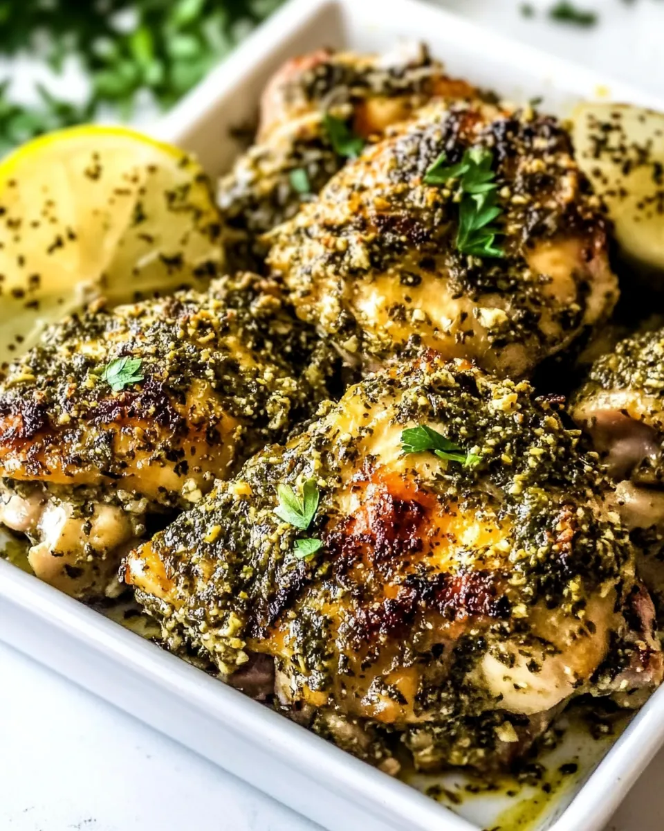 Oven Baked Greek Chicken Thighs