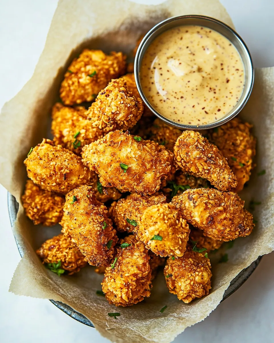 Oven Fried Cajun Popcorn Chicken