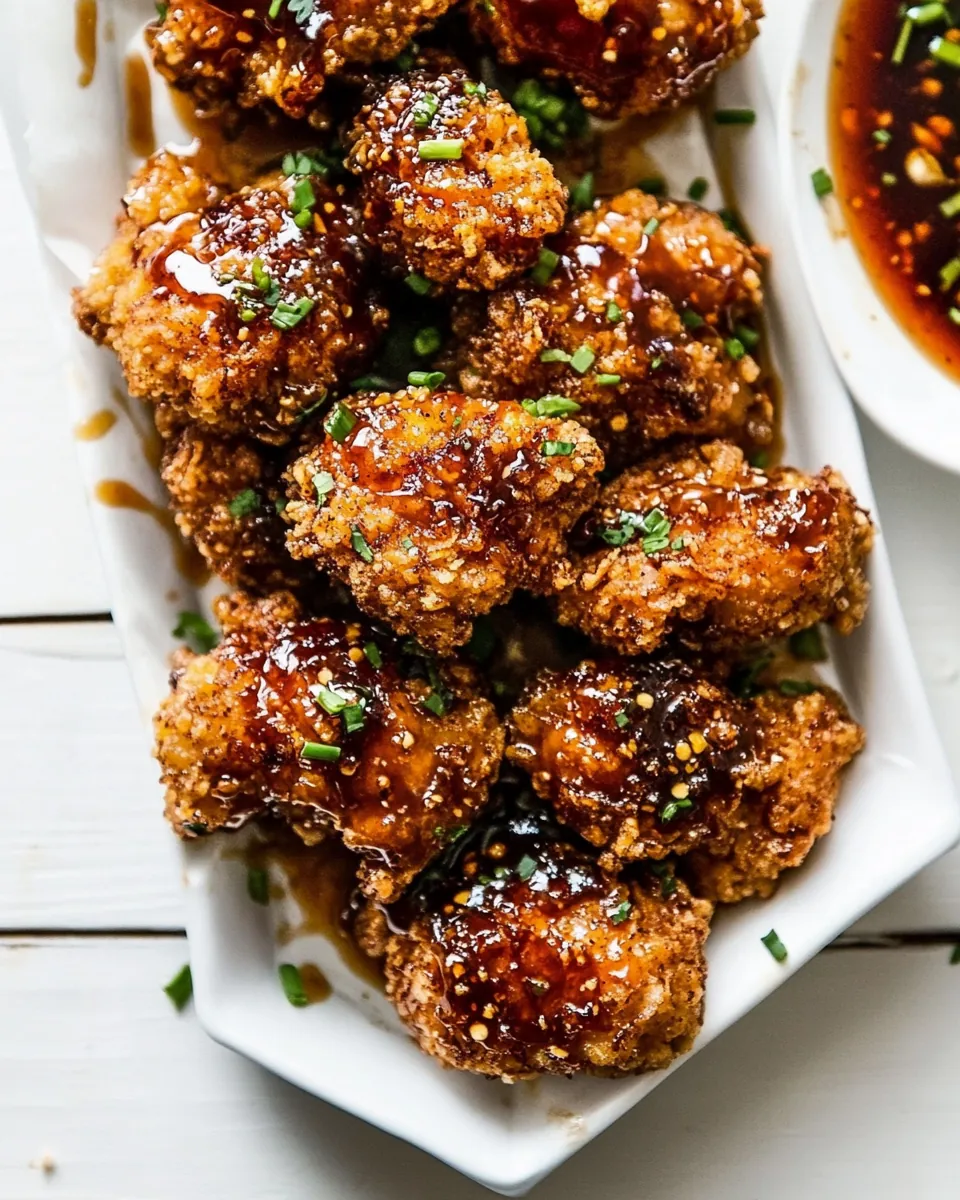 Oven Fried Southern Hot Honey Popcorn Chicken