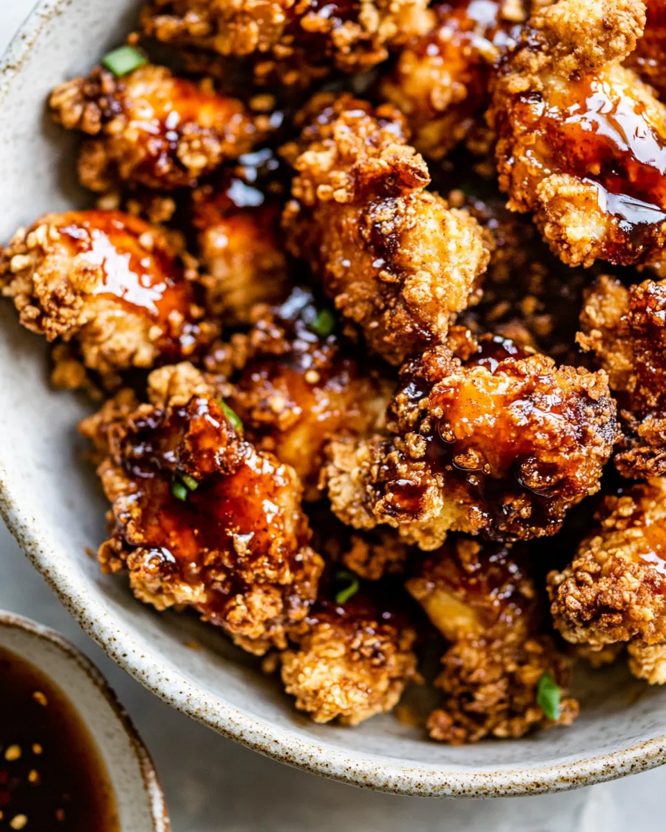 Oven Fried Southern Hot Honey Popcorn Chicken