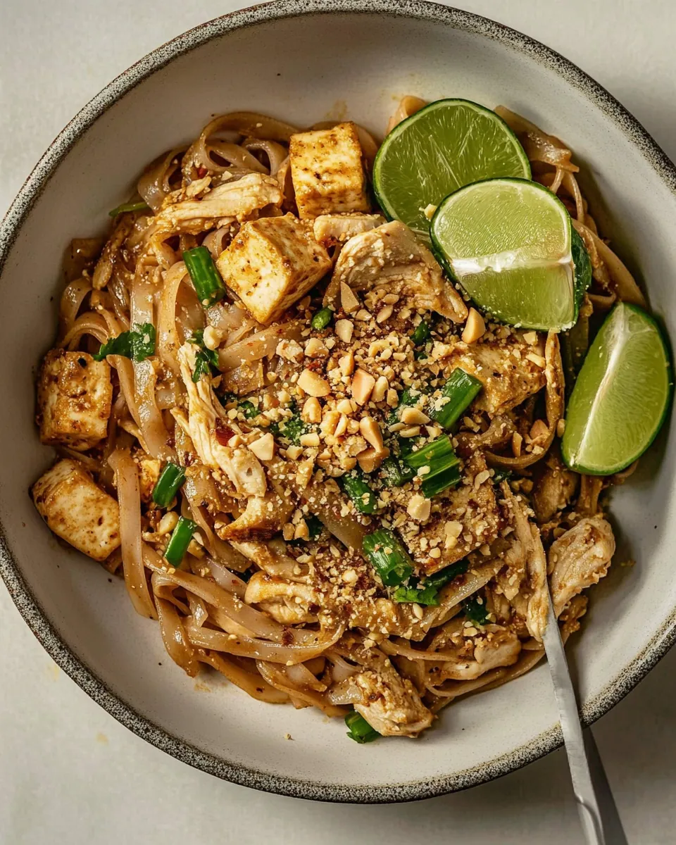Pad Thai With Chicken Tofu