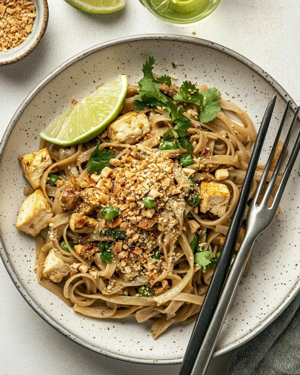 Pad Thai With Chicken Tofu
