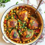 Pan Seared Chicken with Harissa Chickpeas