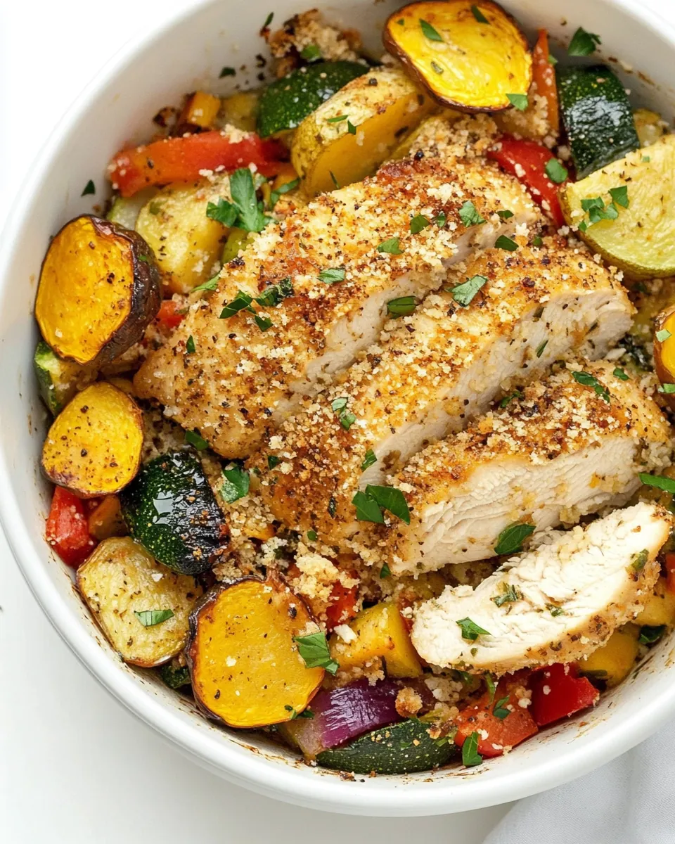 Parmesan Chicken Veggie Bake