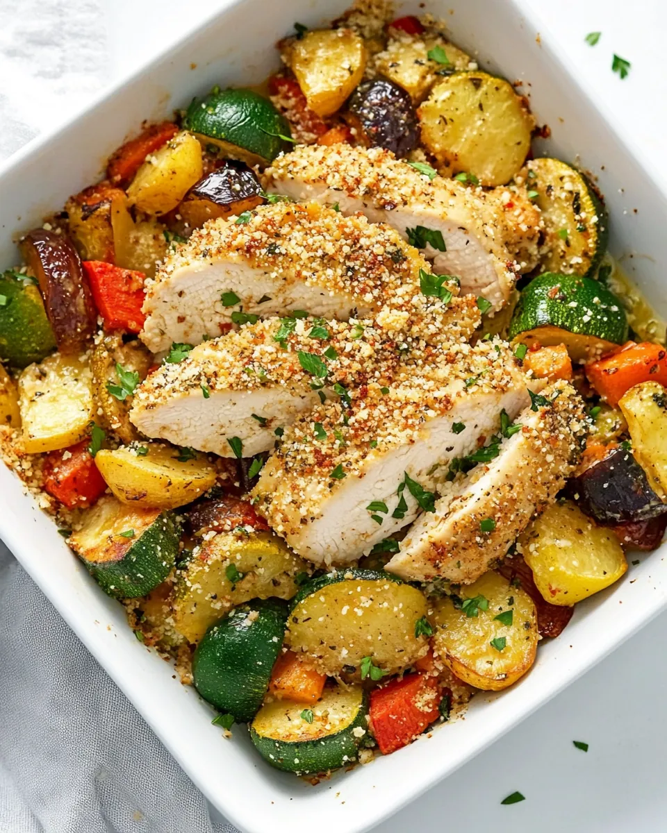 Parmesan Chicken Veggie Bake