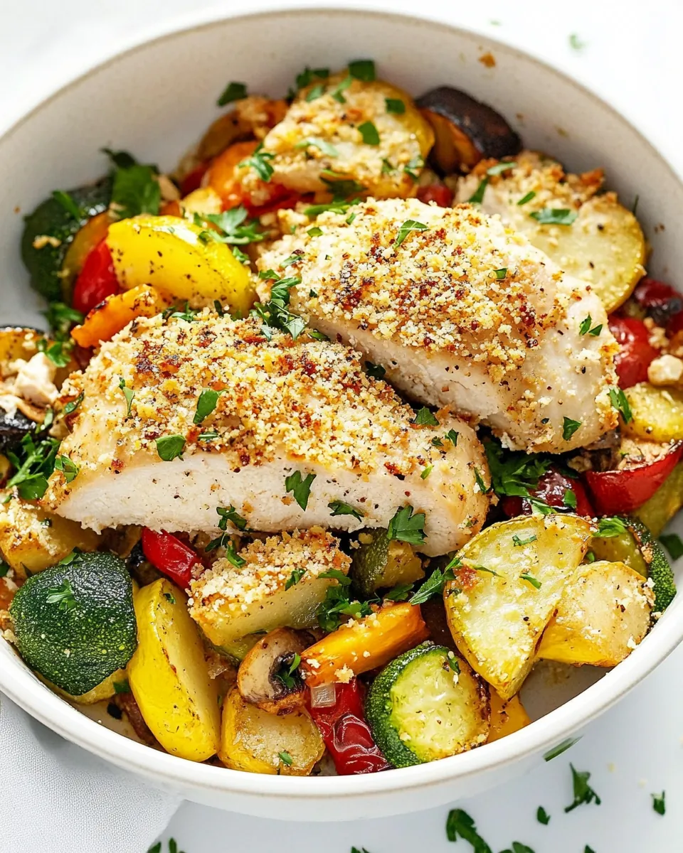 Parmesan Chicken Veggie Bake