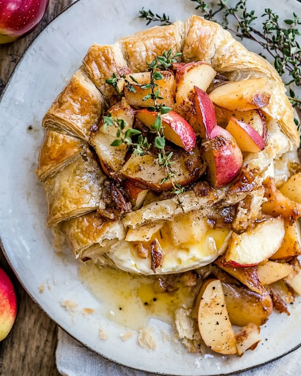 Pastry Wrapped Baked Brie with Maple Roasted Apples