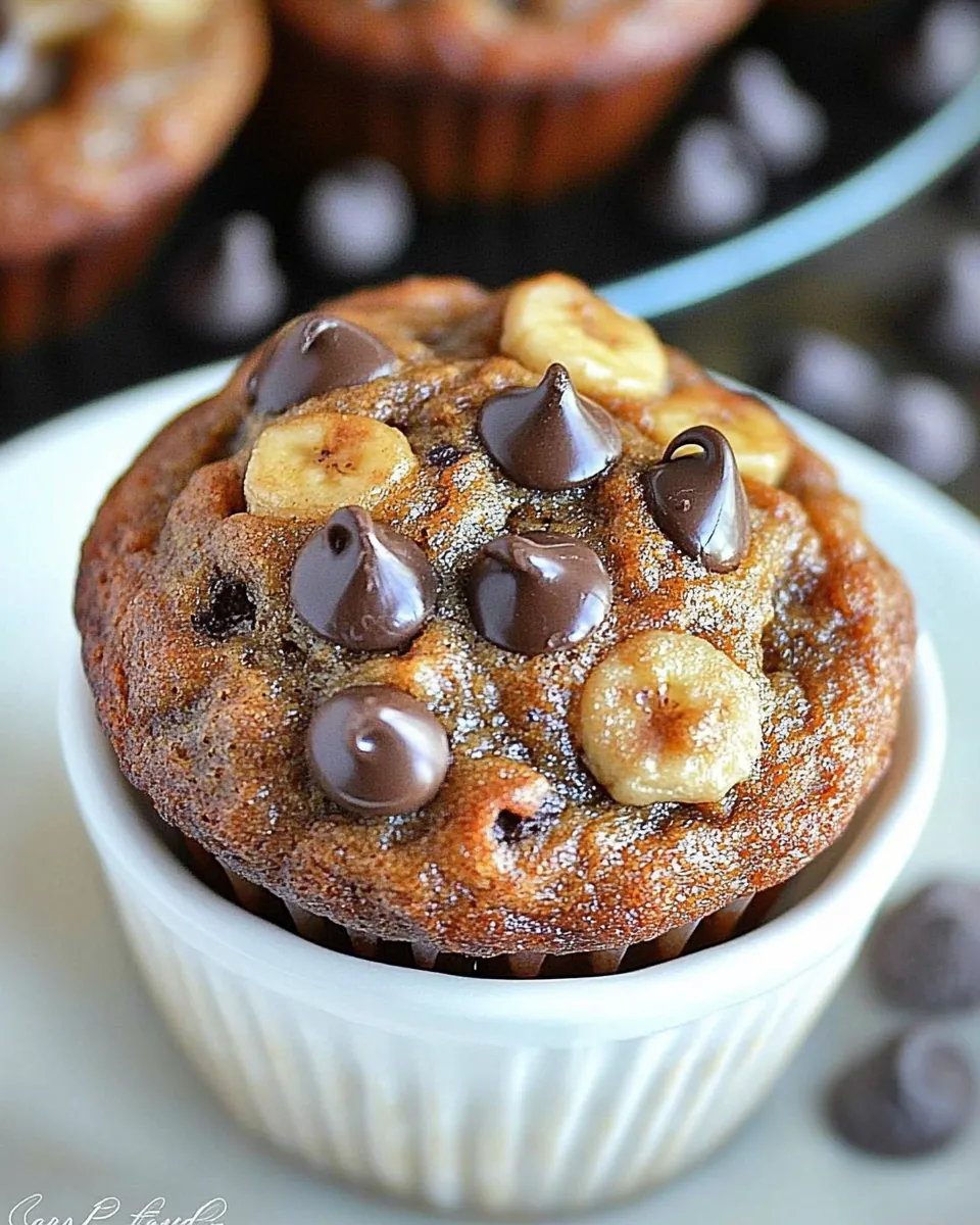 Peanut Butter Banana Chocolate Chip Muffins