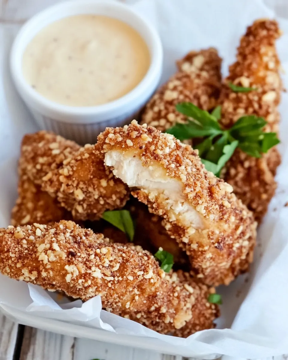 Peanut Crusted Chicken Fingers