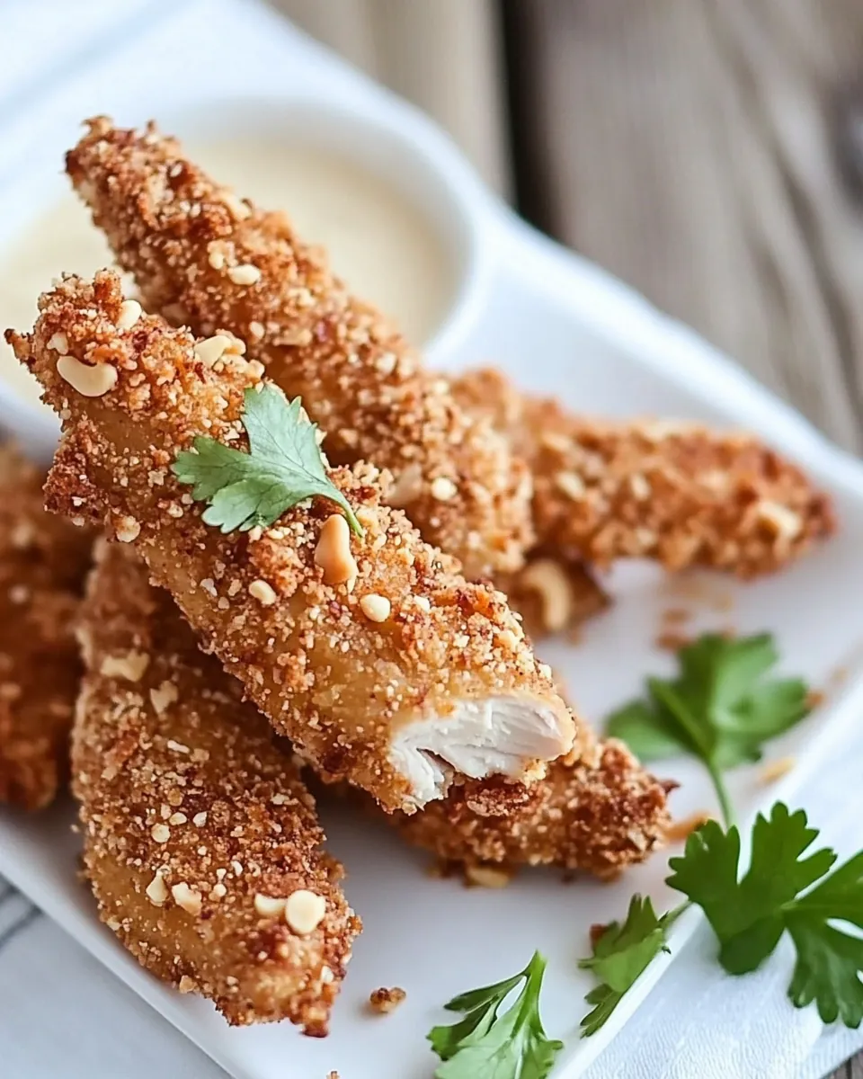 Peanut Crusted Chicken Fingers