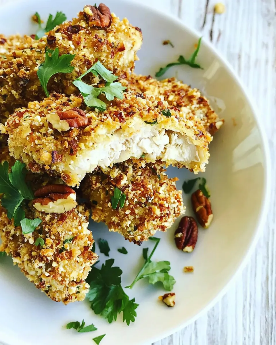 Pecan Crusted Baked Chicken Tenders