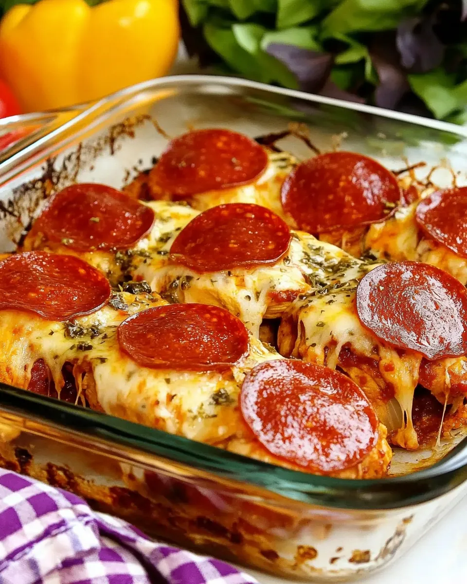 Pepperoni Pizza Chicken Bake