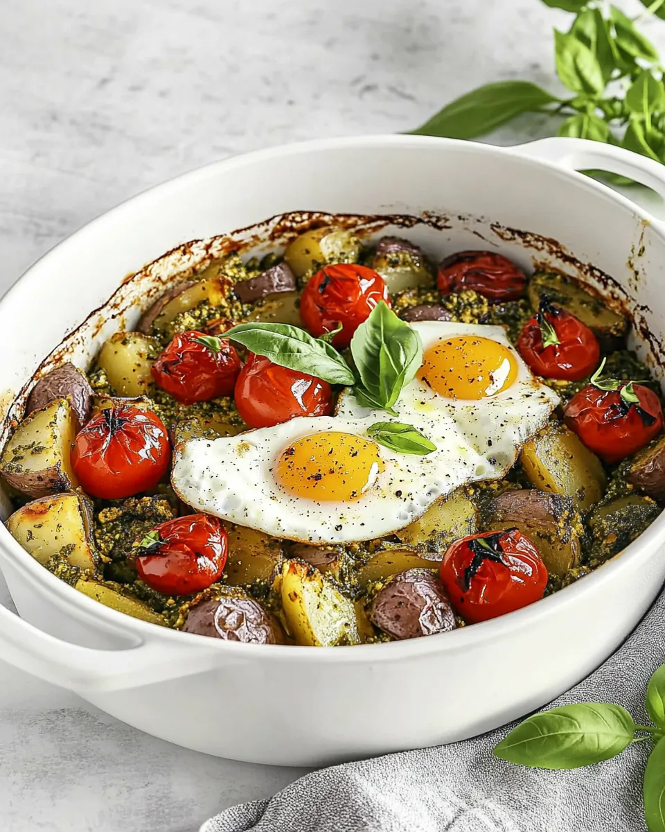 Pesto Potato Egg Bake
