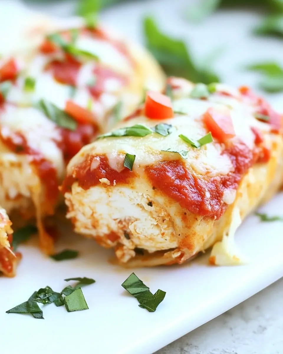 Pizza Stuffed Chicken Roll-Ups