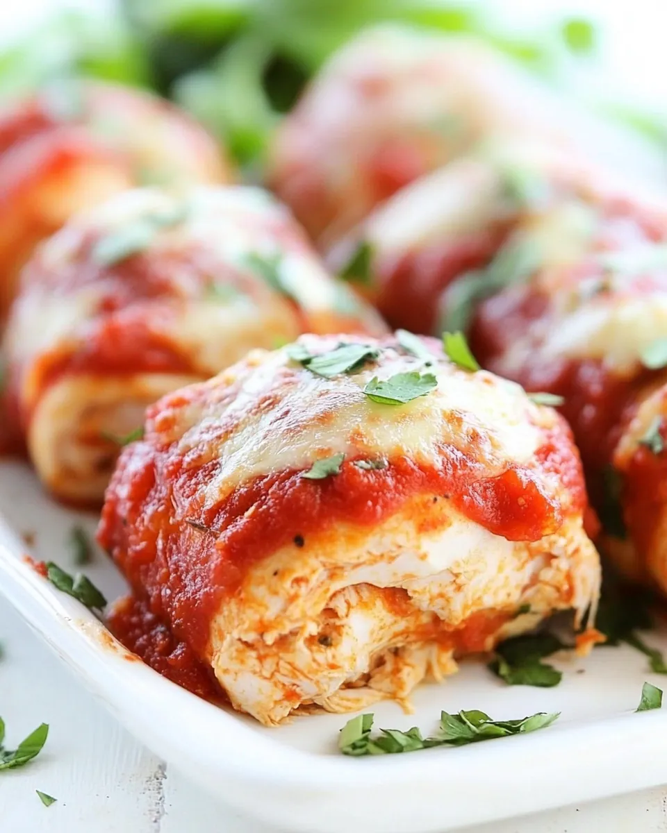 Pizza Stuffed Chicken Roll-Ups