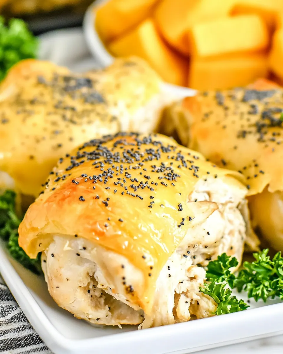 Poppy Seed Chicken Roll Ups