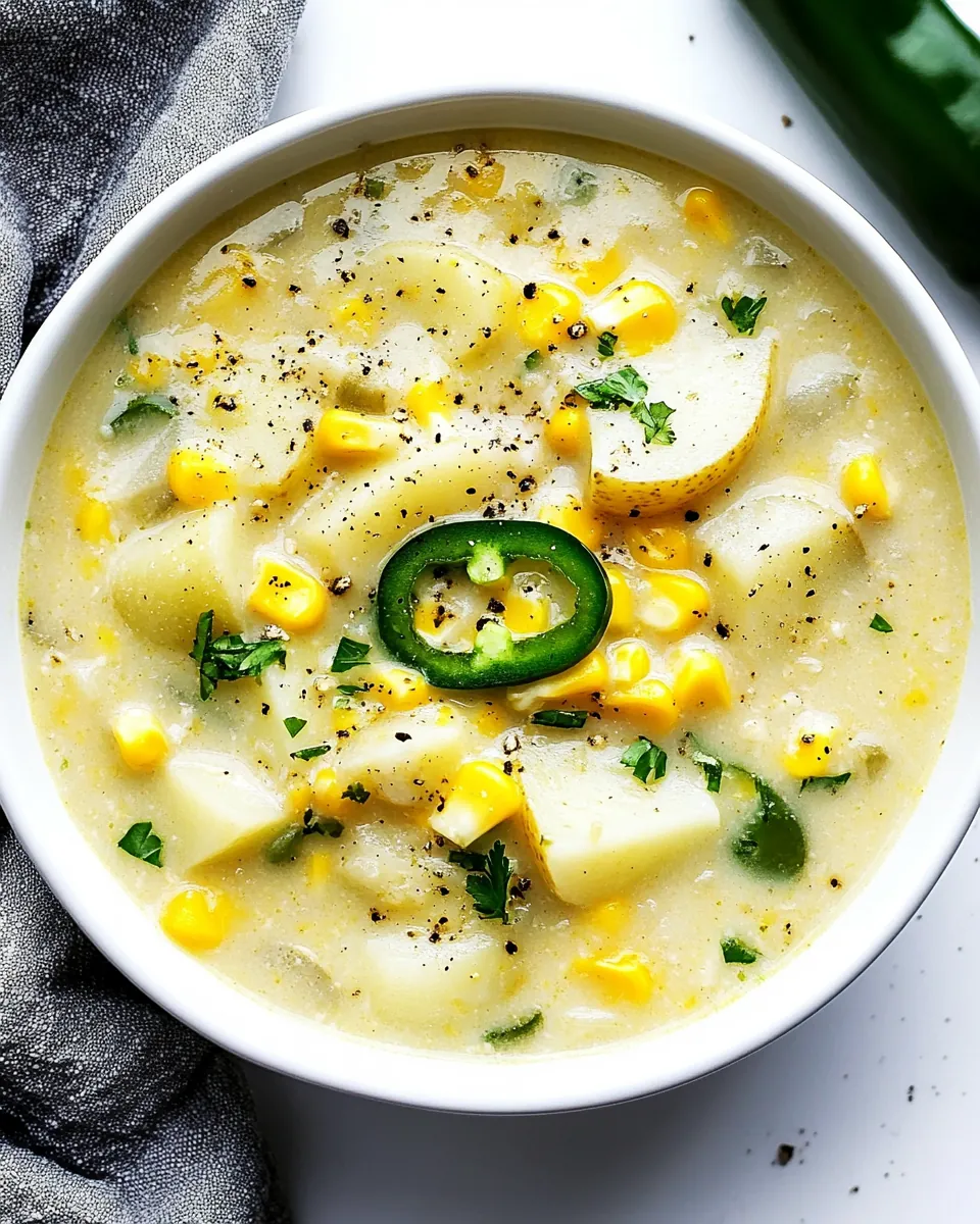 Potato Soup with Corn and Jalapeño