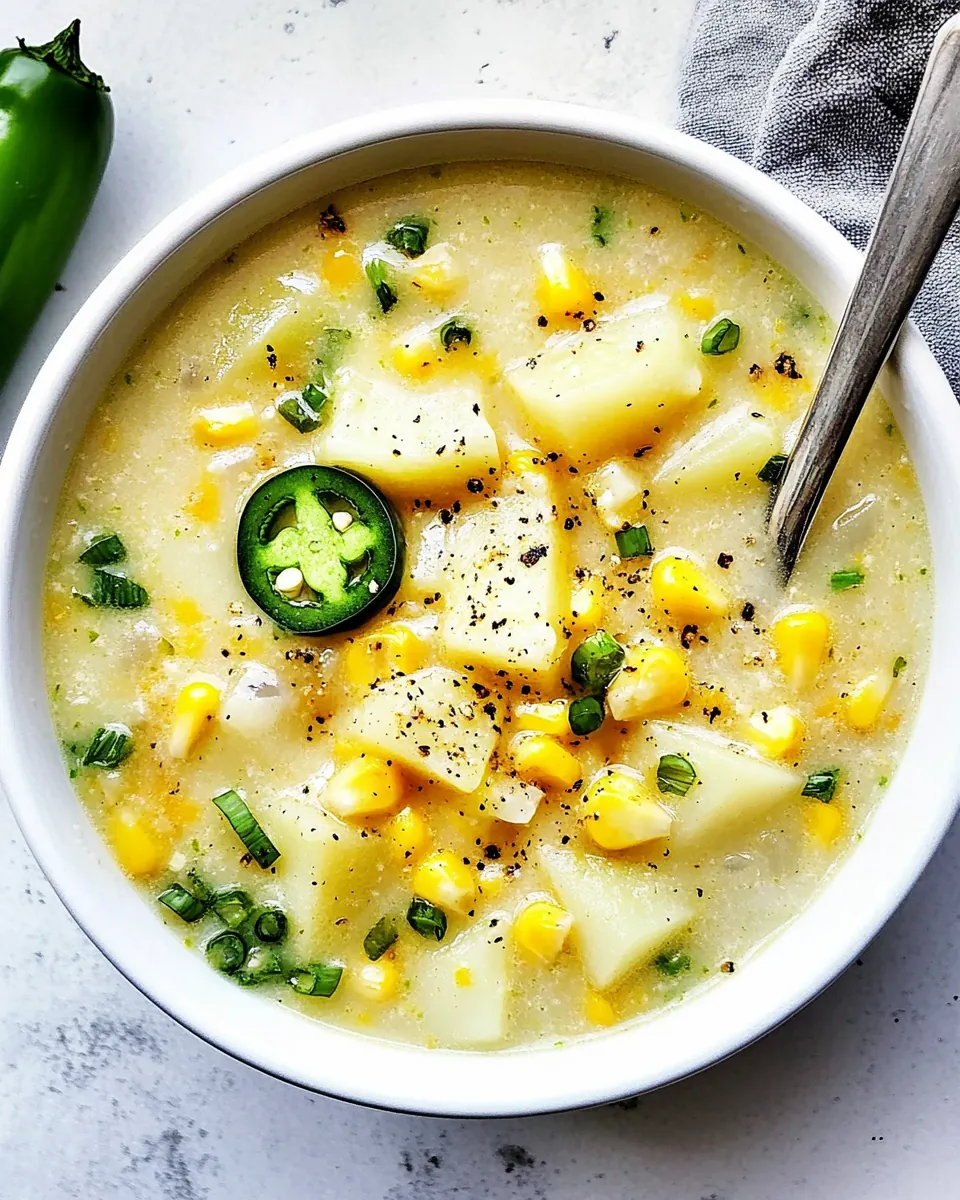 Potato Soup with Corn and Jalapeño