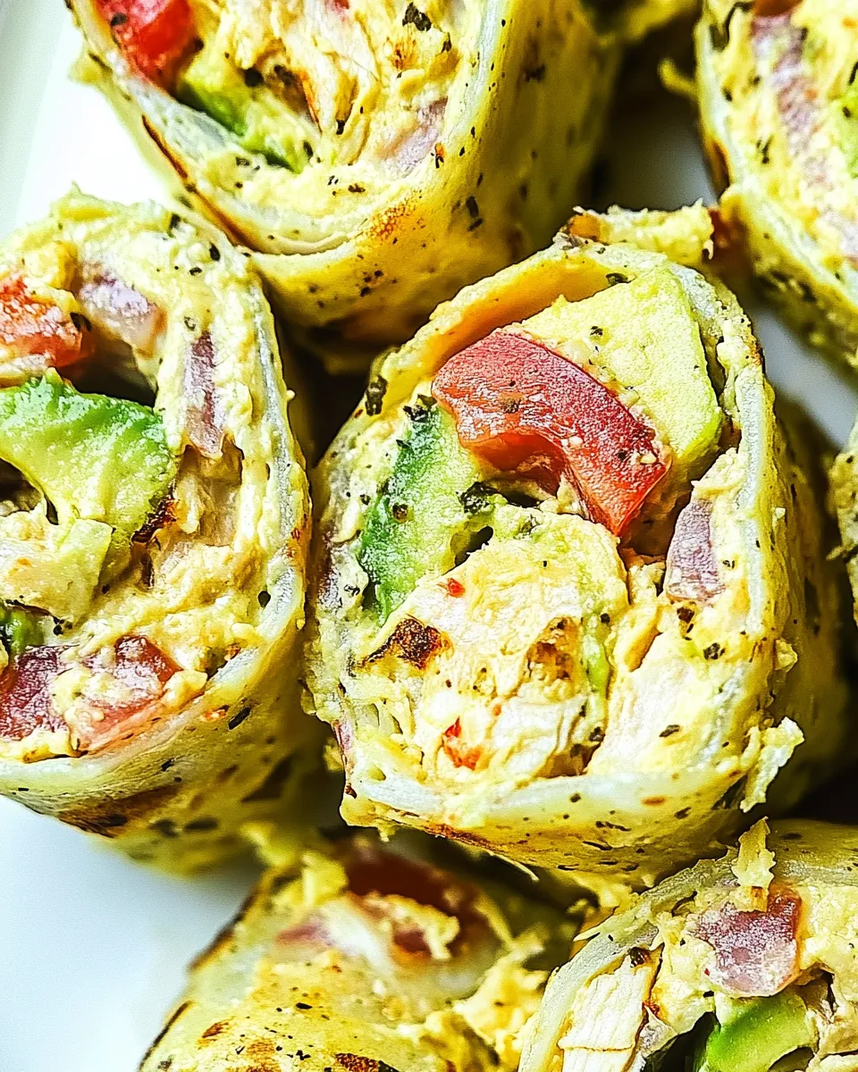 Quick 10 Minute Chicken and Avocado Roll-ups