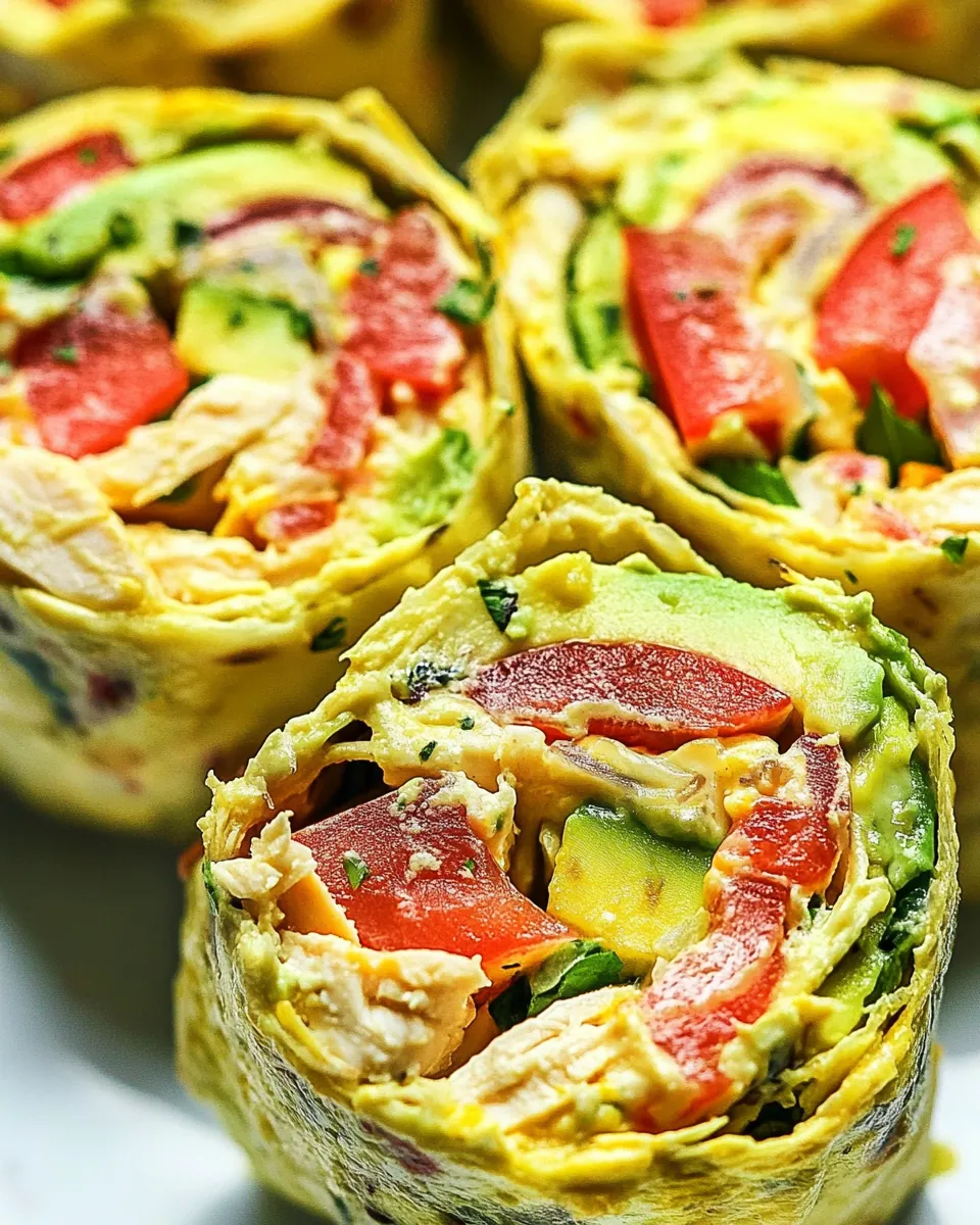 Quick 10 Minute Chicken and Avocado Roll-ups