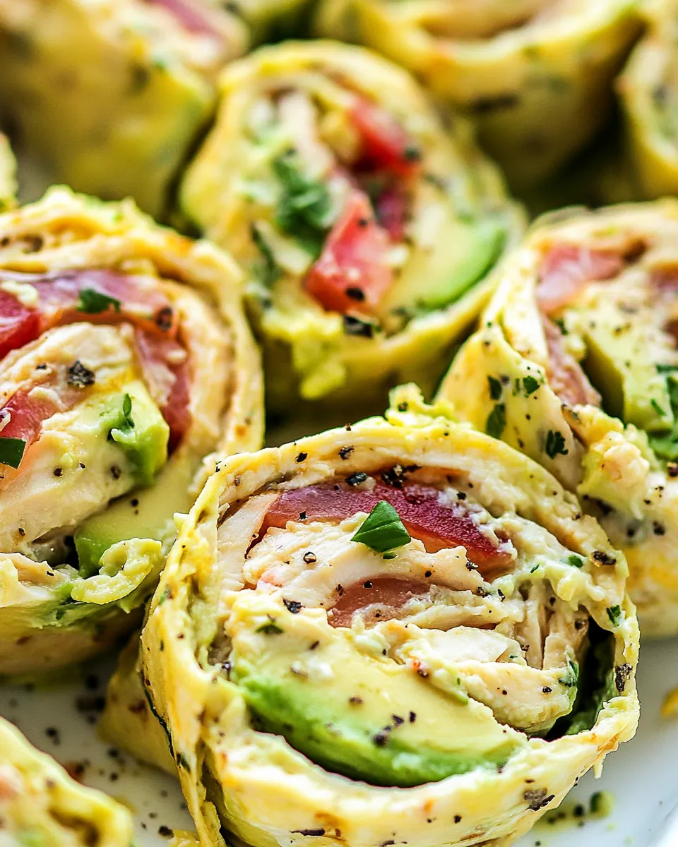 Quick 10 Minute Chicken and Avocado Roll-ups