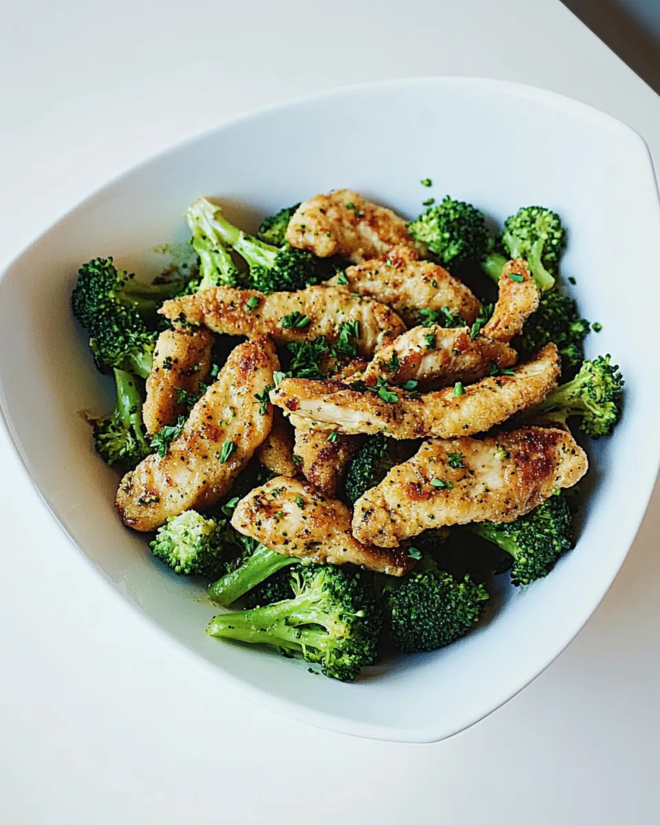 Quick Chicken Strips with Broccoli Dinner