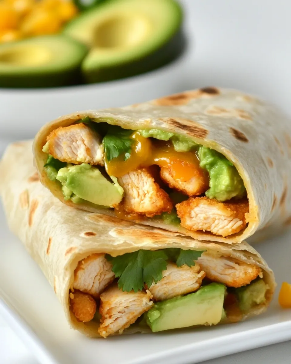 Crispy Chicken and Avocado Burrito Wraps