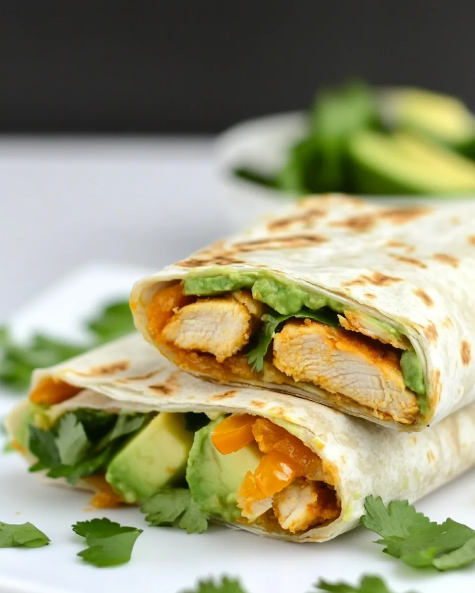 Crispy Chicken and Avocado Burrito Wraps