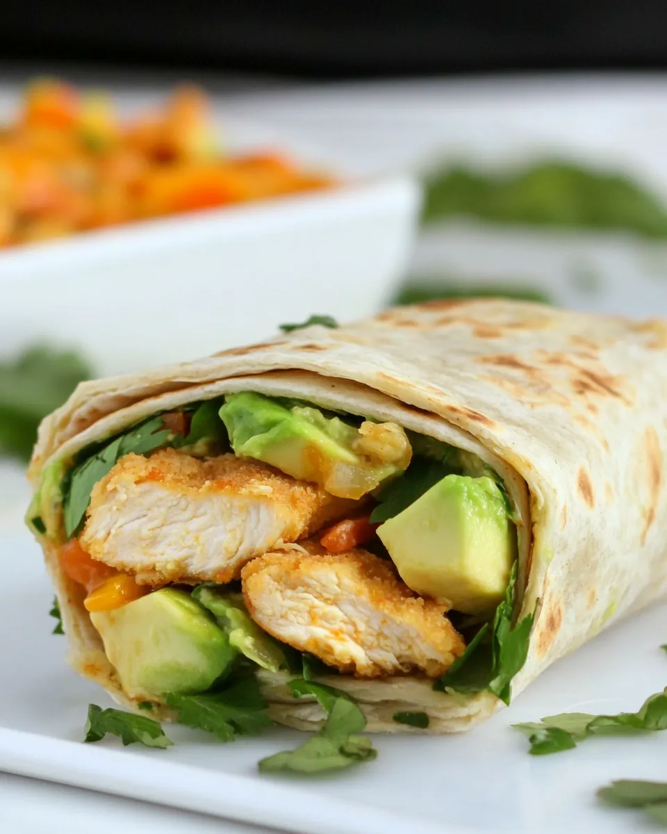 Crispy Chicken and Avocado Burrito Wraps