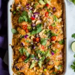 Rainbow Cauliflower Casserole With Thai Peanut Chicken