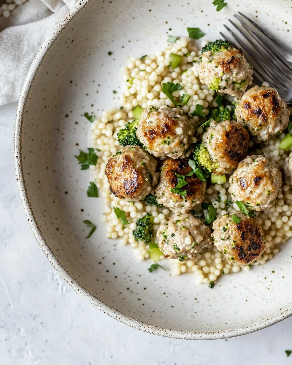 Ranch Chicken Meatballs with Broccoli Couscous