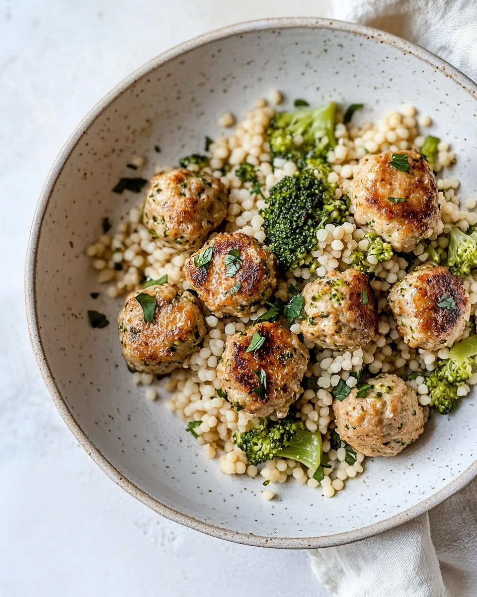 Ranch Chicken Meatballs with Broccoli Couscous