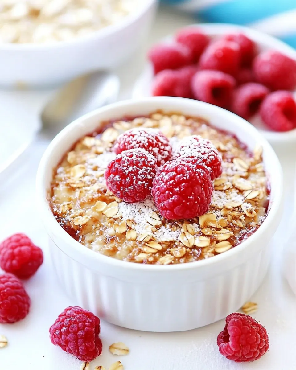 Raspberry Coconut Crème Brûlée Oatmeal