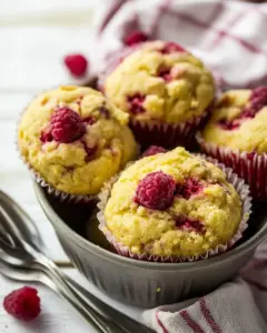 Raspberry Lemon Cornmeal Muffins