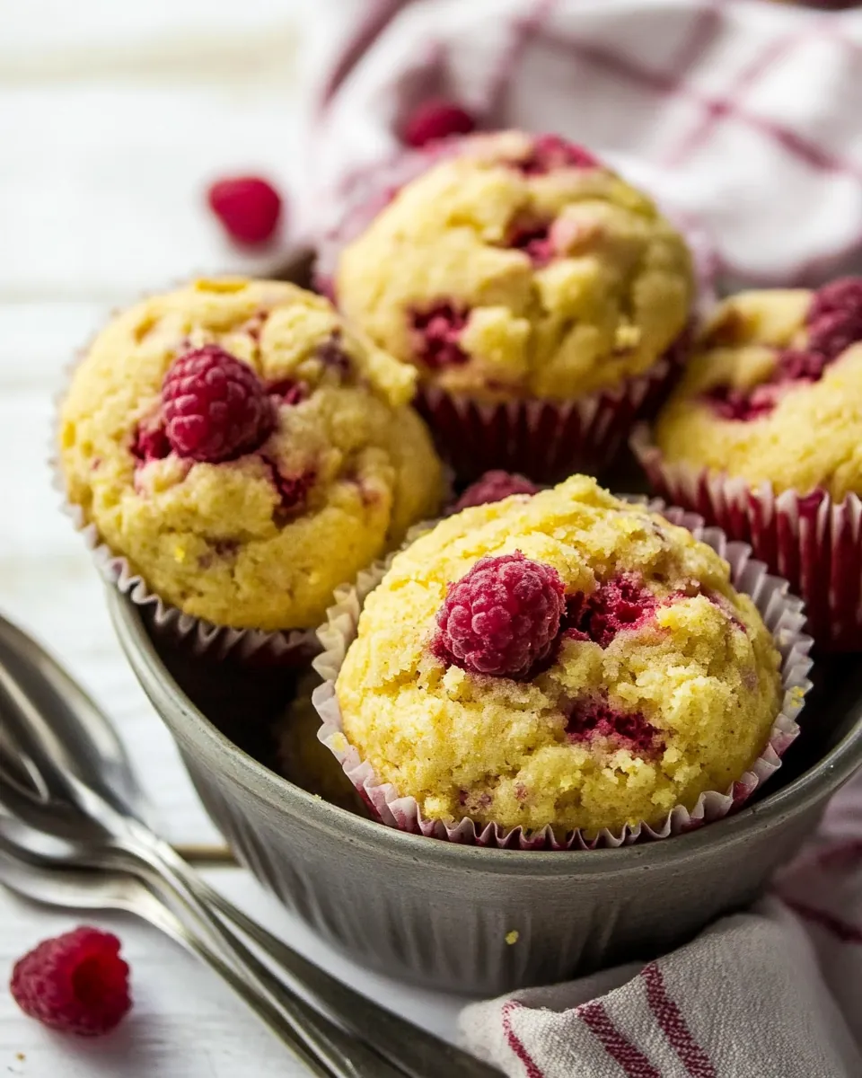 Raspberry Lemon Cornmeal Muffins