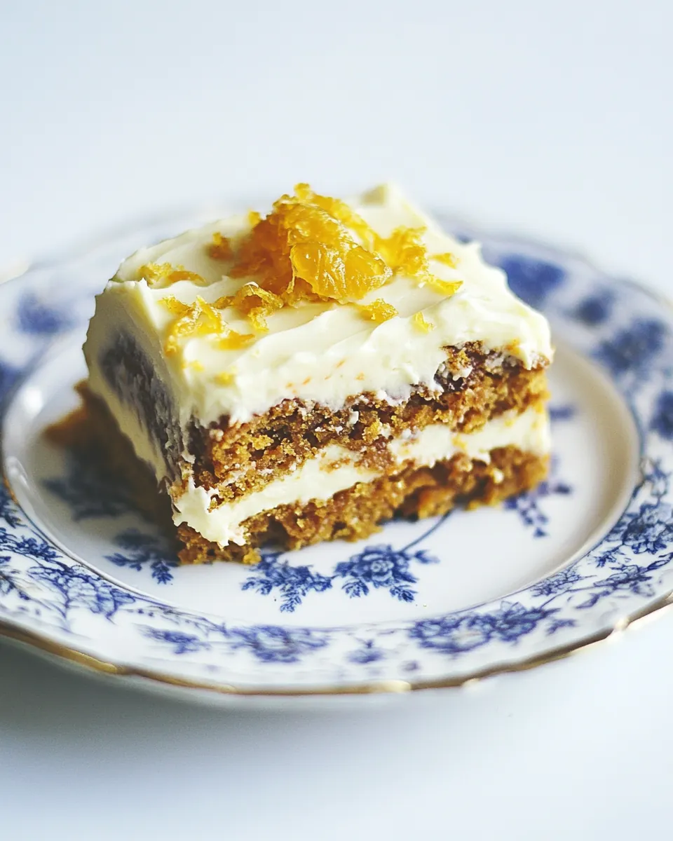 Raw Carrot Cake Slice with Tangy Citrus Frosting