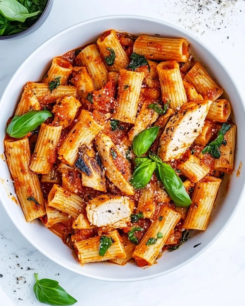 Rigatoni Arrabbiata with Chicken