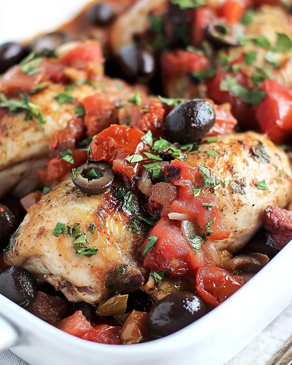 Roast Chicken with Tomatoes and Olives