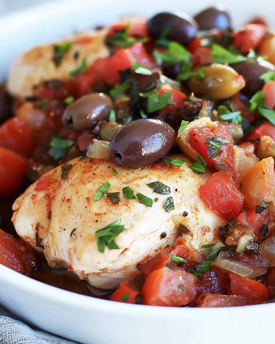 Roast Chicken with Tomatoes and Olives