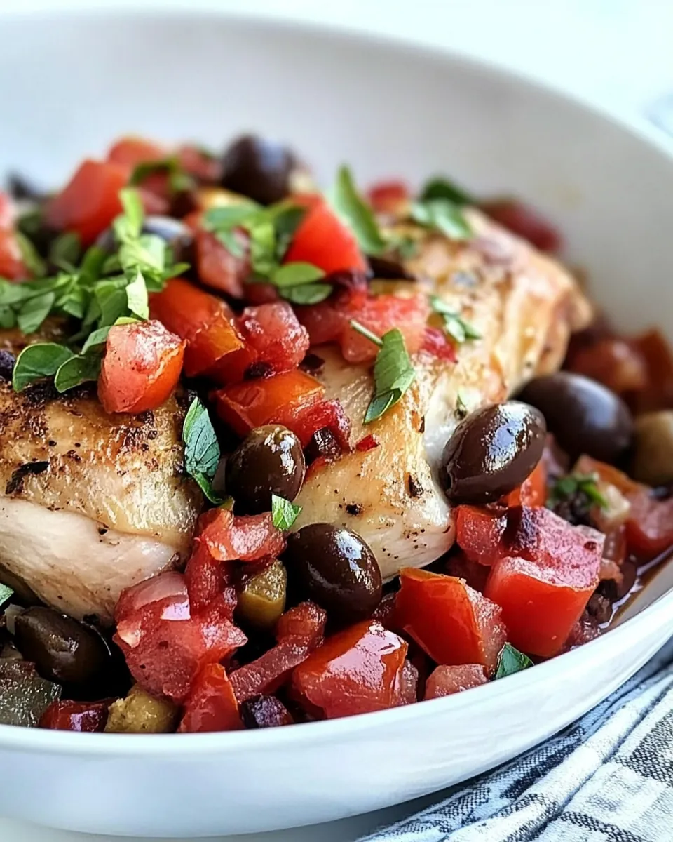 Roast Chicken with Tomatoes and Olives