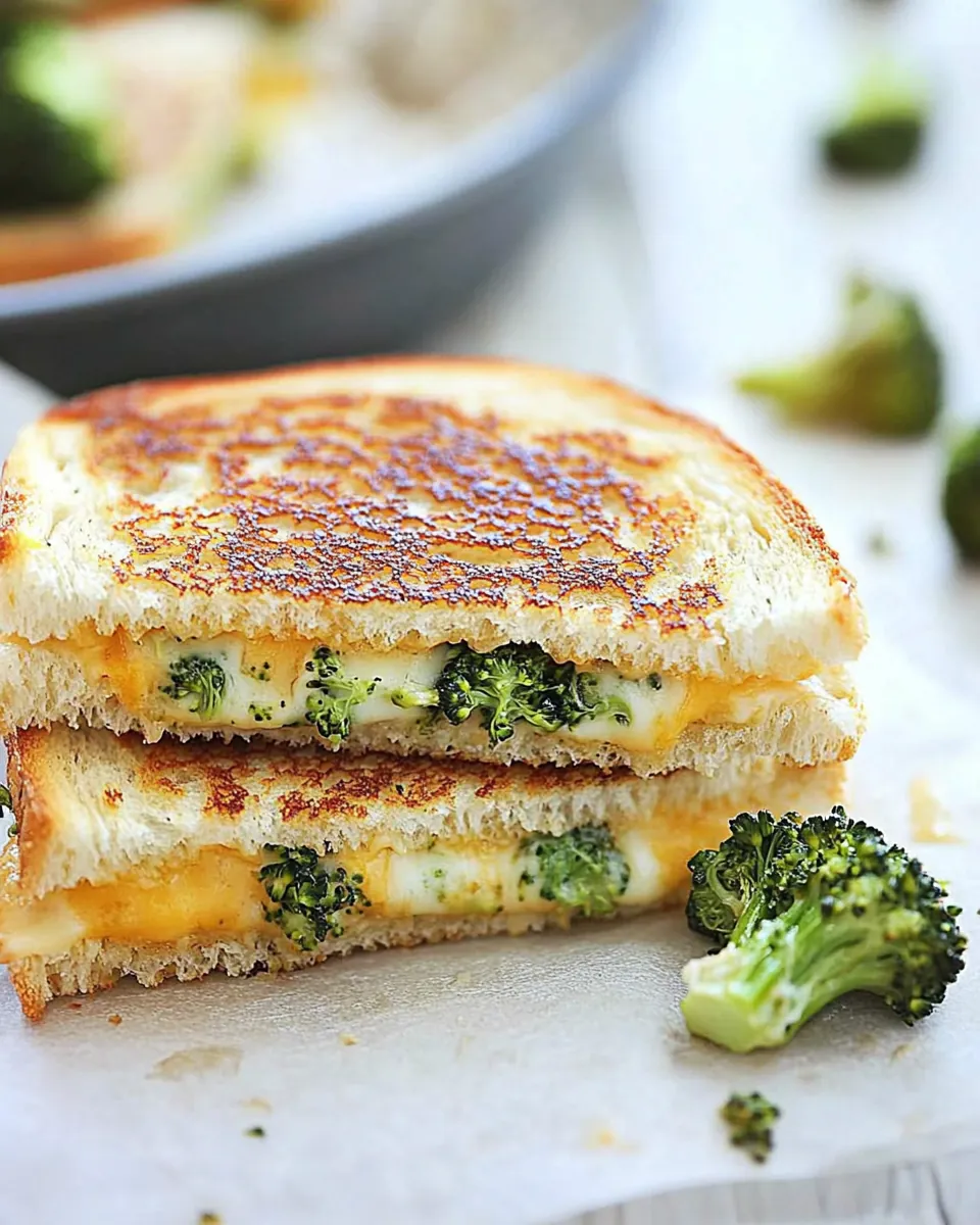 Roasted Broccoli Grilled Cheese