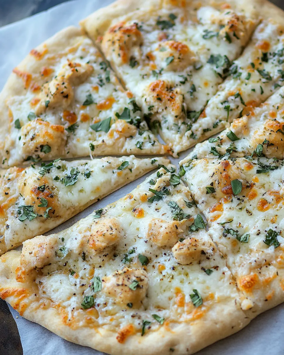 Roasted Garlic Chicken Pizza