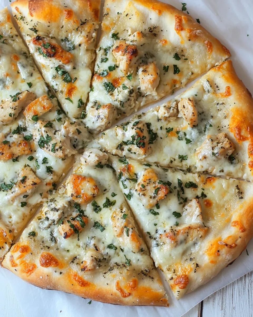 Roasted Garlic Chicken Pizza