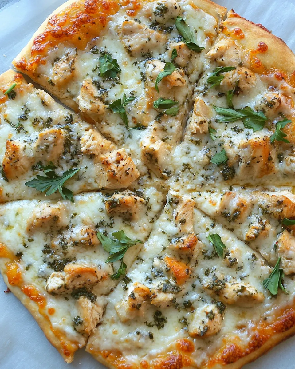 Roasted Garlic Chicken Pizza