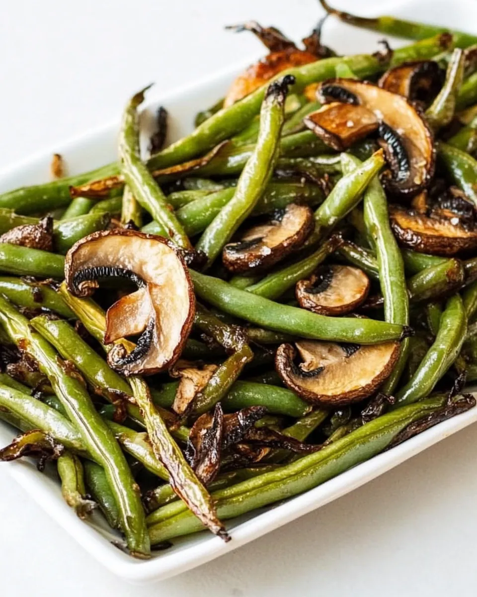 Roasted Green Beans and Mushrooms