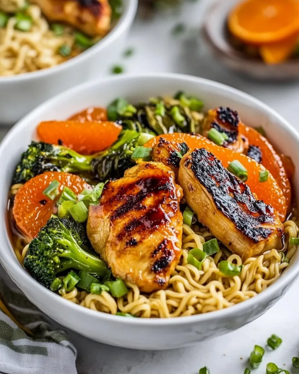 Roasted Orange Chicken Ramen Bowls