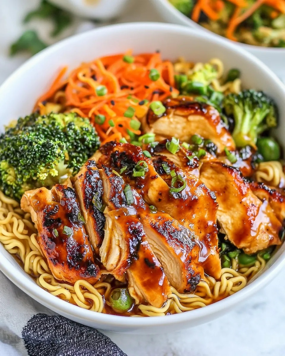 Roasted Orange Chicken Ramen Bowls
