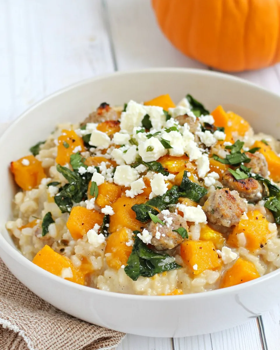 Roasted Pumpkin Sausage Risotto