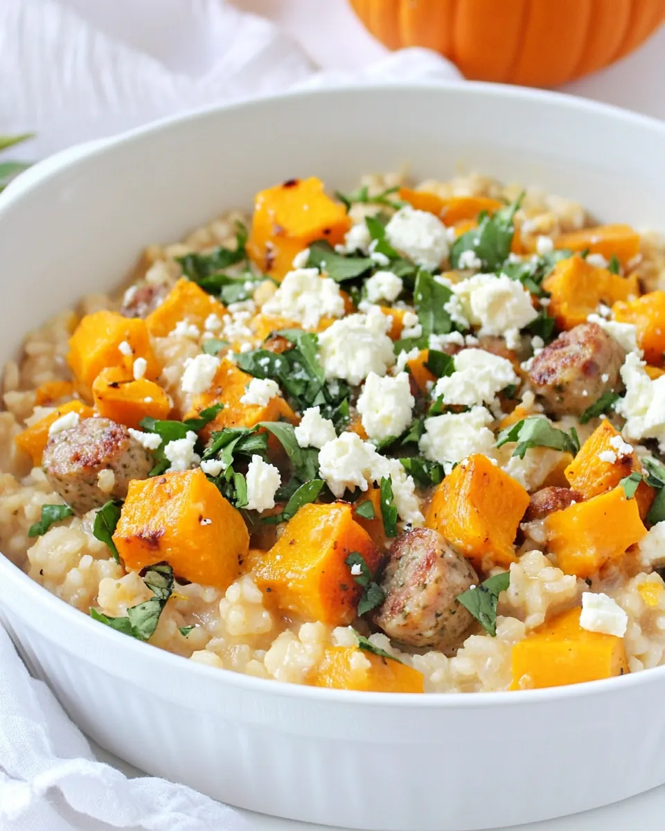 Roasted Pumpkin Sausage Risotto