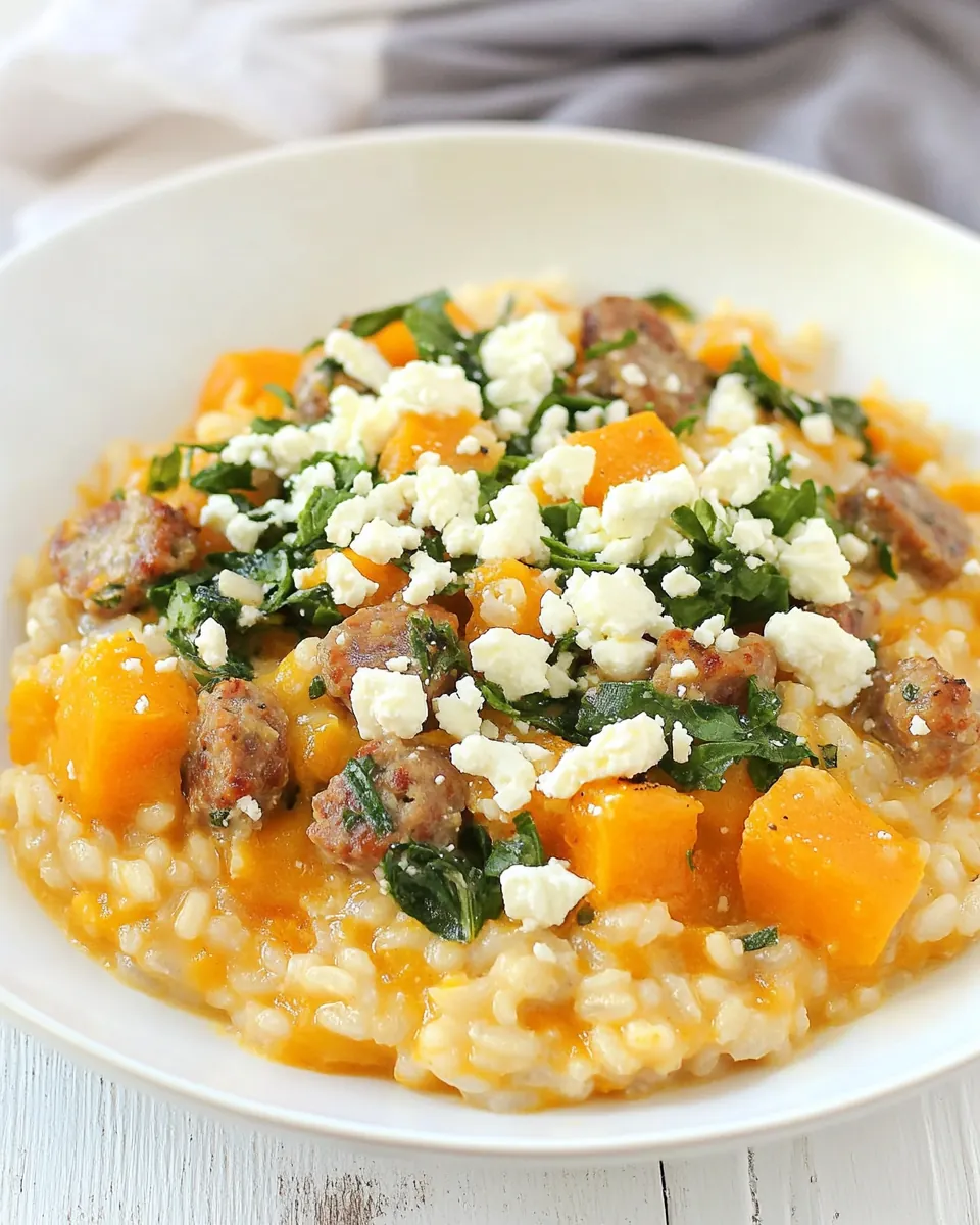 Roasted Pumpkin Sausage Risotto